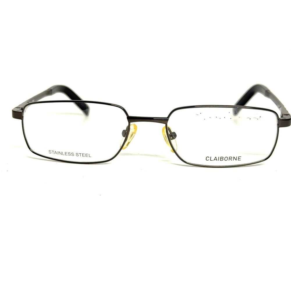 Claiborne Gambler 3WK Eyeglasses Frames Gunmetal Stainless Steel 53-17-140 H6717